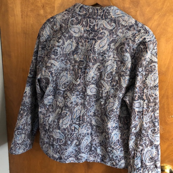 Baxter & Wells Vintage 90's Blue Floral Paisley Embroidered Jacket Boho Artsy XL - Picture 5 of 16